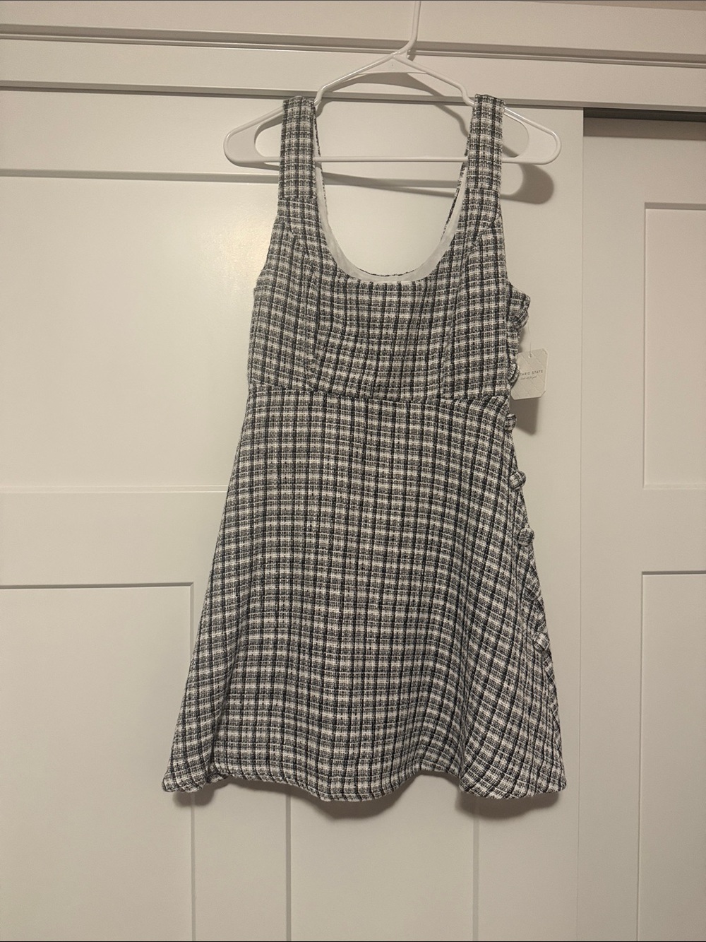 Altar'd State Black and White Plaid Tank Dress